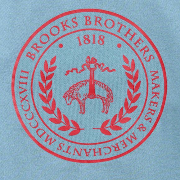 NWT $118 Brooks Brothers French Terry University Sweatshirt Grey/Blue Small - Picture 2 of 3